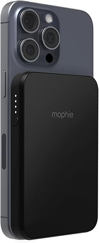 mophie Snap+ Juice Pack Mini - Cargador portátil magnético de 5000 mAh, compatible con MagSafe, USB-C, carga multiorientación, cable USB-C a USB-C