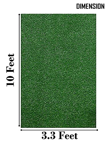 Image of Yellow Weaves High Density Artificial Grass Carpet Rectangular Mat for Balcony, Lawn, Door (3.3 X 10 Feet),Green