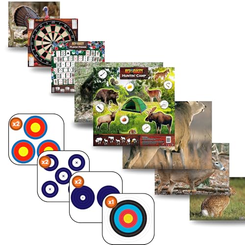 NiceTargets Full Draw Collection 19 Target Bundle | USA-Made Durable Plastic Archery Targets | Weatherproof Sets for Archers Bowhunters and Other Shooting Practice