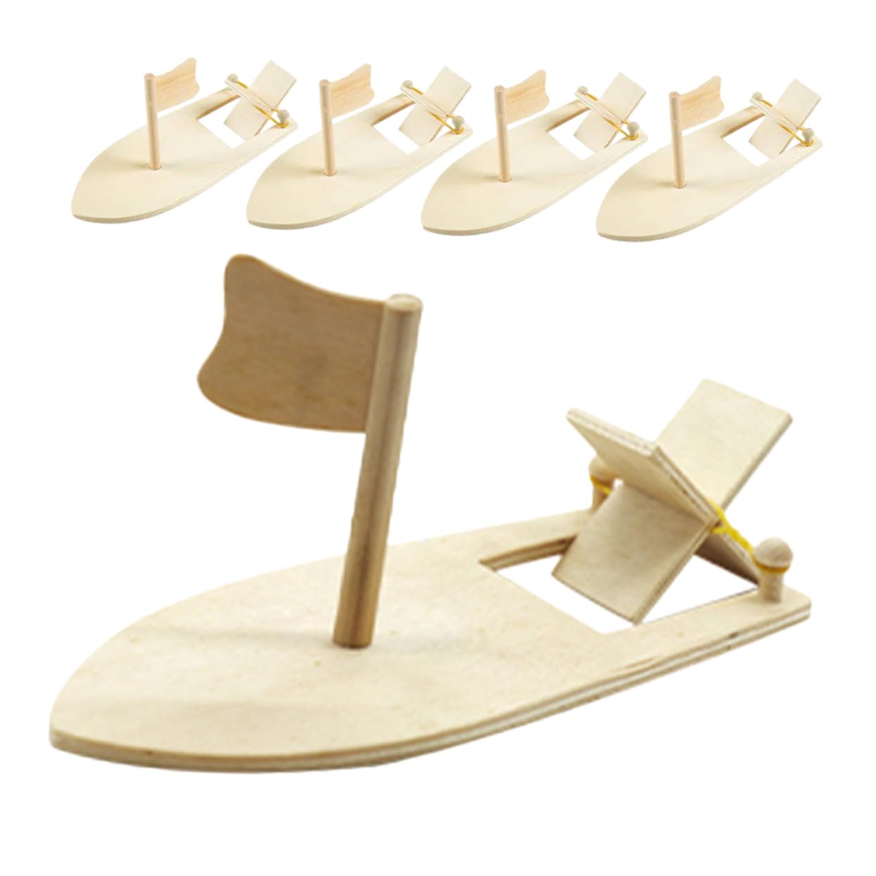 KONTONTY 5 Sätze Teiliges Diy Holz Segelboot Modell Für Blanko Bastelset Zum Bemalen Dekoration Und Kreatives Mit Holzmaterialien 5 Stück * 5