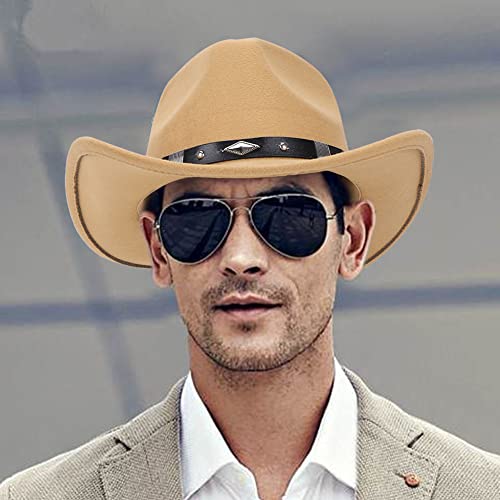 Western Cowboy Hat For Men Women Classic Roll Up Adjustable Fedora Hat With Buckle Belt #TOP5