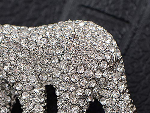 Image of Alilang Women's Polar Bear Brooch Clear Crystals Christmas Winter Holiday Pin Shawl Scarf Brooch