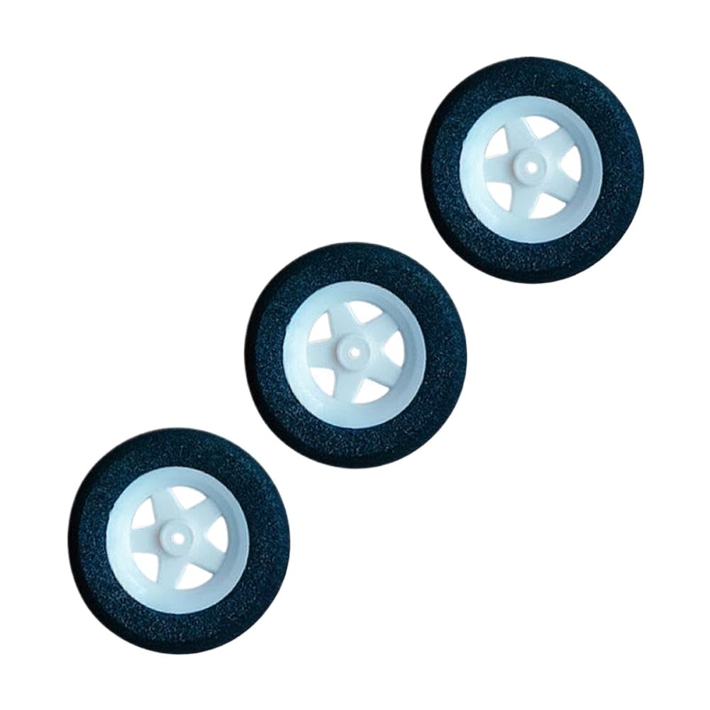 Ruedas de 5 radios, neumático de esponja, Color blanco, Dia30-46mm, espuma súper ligera, lote de 10 Uds. Compatible con accesorios de modelos de aviones(10pcs D46mm)