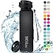 720°DGREE Water Bottle uberBottle Sports Bottles - Tritan Plastic - BPA Free | Ideal Drinking for School, Fitness, Outdoor, Camping | Simple 1-Click Opening | Black, 1 Liter, 32oz