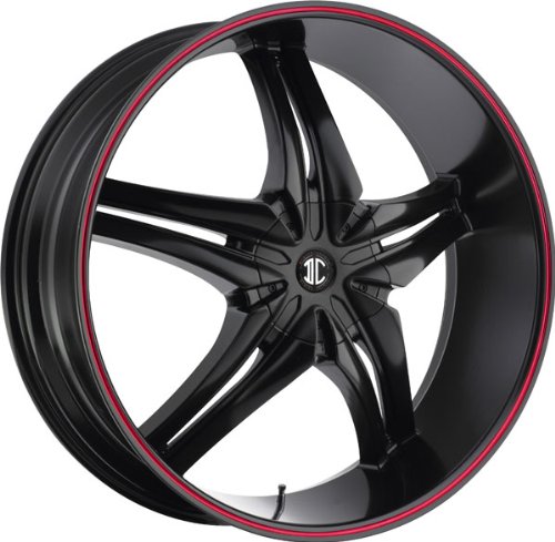 2CRAVE FIERO - no.15 - 22 Inch Rim x 9.5 - (5x115/5x4.75) Offset (15) Wheel Finish - satin black with red stripe