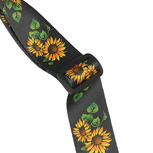 KKmoon Correia de guitarra IRIN Faixa ajustável de poliéster com extremidades de couro PU para baixo