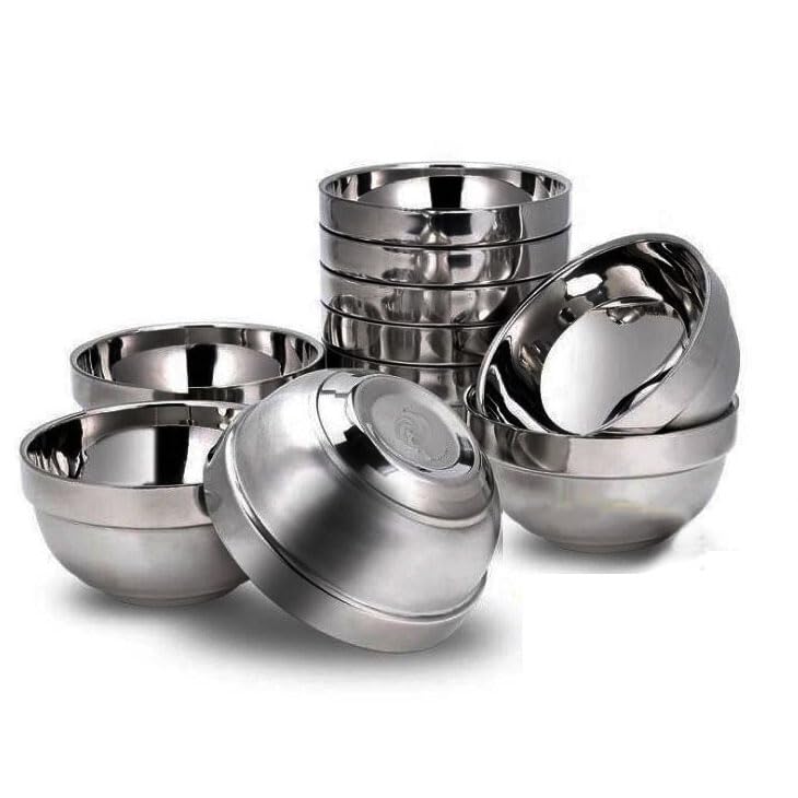 ZHCHSH Bowls 13oz 304 Stainless Steel Bowl Set of 10,Double-walled Insulated Metal Feeding Soup Snack