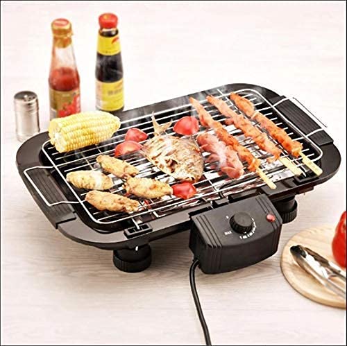 JUGTE Electric Barbecue Grill Set Household BBQ Grill Oven Machine Tabletop Kitchen BBQ Grills Adjustable Temperature Control Removable Water Filled Drip Tray for Indoor Outdoor Camping