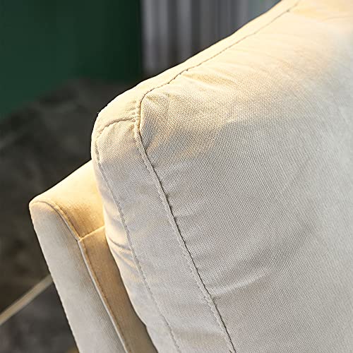 Tita-Dong Upholstered Rocking Chair,Fabric Accent Armchair Wooden Padded Seat With 2-Side Pocket,Mid Century Modern Nursery Rocking Chair For Indoor Living Room #TOP5