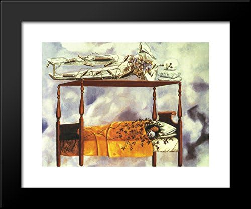 The Dream (The Bed) 20x24 Framed Art Print by Frida Kahlo