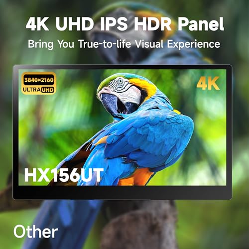 Image of 15.6 inch Portable Monitor 4K OLED Touchscreen, 100% Adobe RGB 10-Bit Color, USB-C External Display for Laptop, PC, Mac, Phone, Gaming, with Smart Cover & Stand