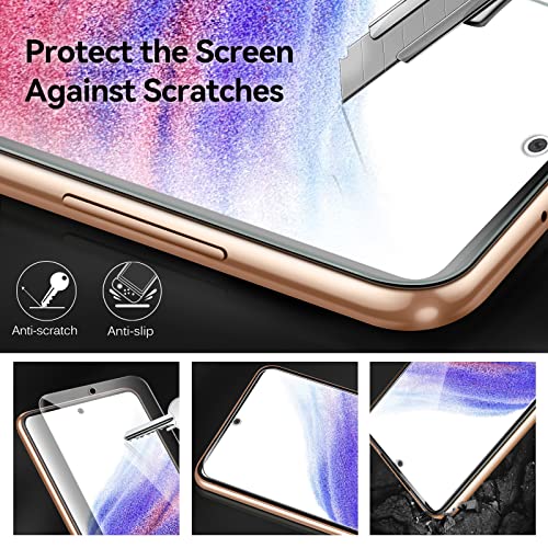 ivoler 4 Piezas Protector de Pantalla Compatible con Samsung Galaxy A53 5G con [2 Piezas] Protector de Lente de Cámara y Marco de Instalación Fácil, Cristal Vidrio Templado Premium - imagen 6