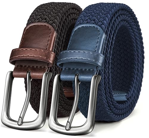 Image of KEMISANT Men's Golf Belt Nulti-pack, Braided Woven Stretch Belt for Gift Men Casual Jeans Sports Work 1 3 /8 inch