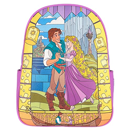 Loungefly Disney Rapunzel Tangled Stained Glass Mini Backpack Double Strap Shoulder Bag Excluisve