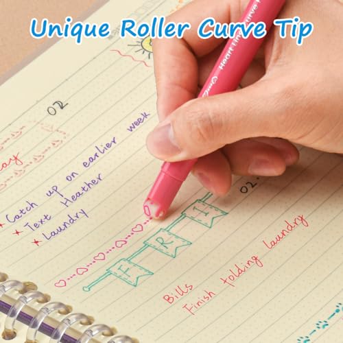 AECHY Conjunto de canetas marcadoras curvas, 18 peças, canetas marcadoras de ponta dupla com 18 form