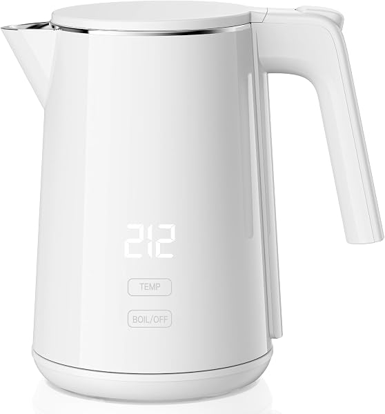 Electric Kettle, 1.0L 1200W Fast Heat with Auto Shut-Off, Boil-Dry Proof, 7 Temperature Control Teapot, Double Wall Stai
