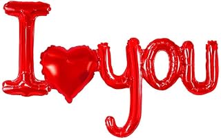 AMFIN I Love You Foil Balloon for Valentine's Day, Anniversary, Marriage Party Decoration - Red Price In India