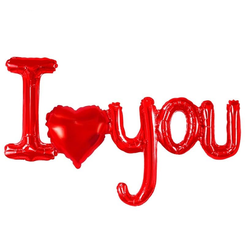 AMFIN I Love You Foil Balloon for Valentine's Day, Anniversary, Marriage Party Decoration - Red