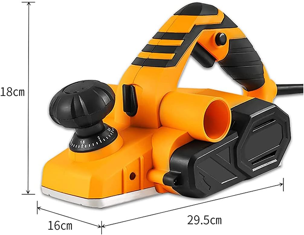 Planers Power Hand, Electric, 16500r/min Woodworking Hand Held Adjustable 0-3mm planing Depth Suitable for Woodworking