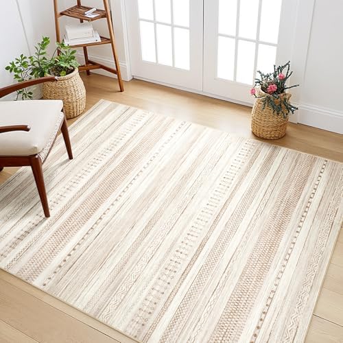 Tapete Boho Marrón 5x7 para Sala y Dormitorio miniatura 3