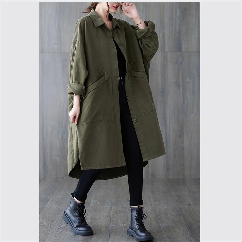 Female Coat Winter Autumn/Winter Waist Retraction Lace Up Trench Casual Long Women's Clothing Coats