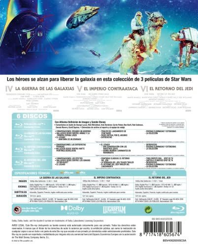 Miniatura 2 de Star Wars Episodios 4-6 (Blu-ray + Blu-ray Extras) (6 discos) (Ediciones remasterizadas): La Guerra de las Galaxias, El Imperio Contraataca, El Retorno del Jedi