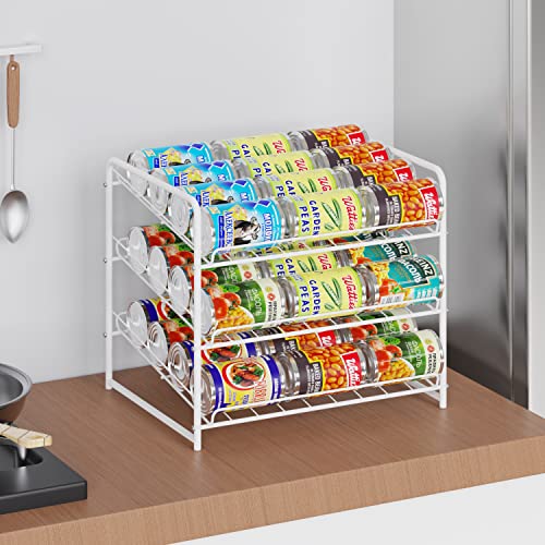 Simple Trending Can Rack Organizer, Stackable Can Storage Dispenser For Kitchen Cabinet Or Pantry, White #TOP2