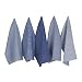 DII 100% Cotton, Ultra Absorbent, Everyday Kitchen Basic, Fun & Cute Color, Oversized Dishtowel 18 x 28", Combo Gift Set of 5- Blue