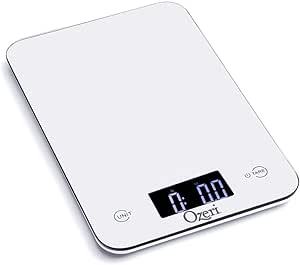 Ozeri Touch Professional Tempered Glass Digital Kitchen Scale, White