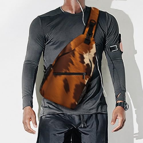 Abstract Cow Skin Sling Bag mochila deportiva para senderismo miniatura 7