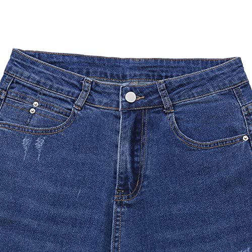Happydecor Women's Stretch Loose Slim Fit Denim Trousers, Oversized Jeans Casual Jeans (As1, Alpha, S, Regular, Regular, Blue, Medium) #TOP2