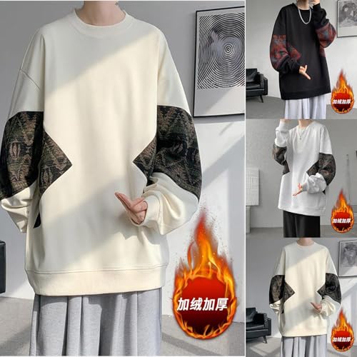 Cambkatl Men's Oversized Retro Graphic Pattern Sweaters, Pullover Loose Long Sleeve Casual Knitted Crewneck Sweater Tops2