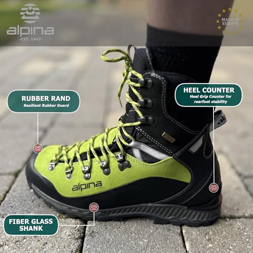 Alpina DIABLO Backpacking Heavy-Duty Boots | Made in Europe | Moutaineering - Hiking - Climbing | Sympatex Membrane and Slip Resistant All Weather Grip2
