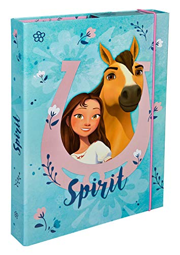 Preisvergleich Produktbild Undercover SIIT0940 Heftbox A4 mit Spanngummi, DreamWorks Spirit, blau-pink