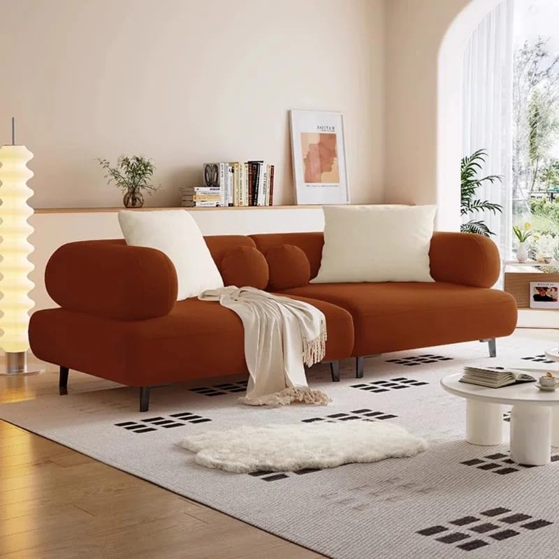 Image of LEGACY OF COMFORT Style Creative 3-Seater Sofa - Modern Elegance for Your Living Room (Caramel)