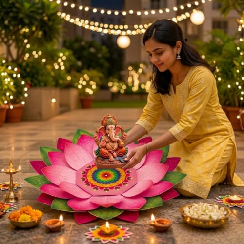 Image of SpecialYou Ganpati Makhar for Ganpati Festival Foldable for Ganesh Decoration Items for Home Decor, Ganpati Decoration Setup for Home, Pooja Room Decorations Items