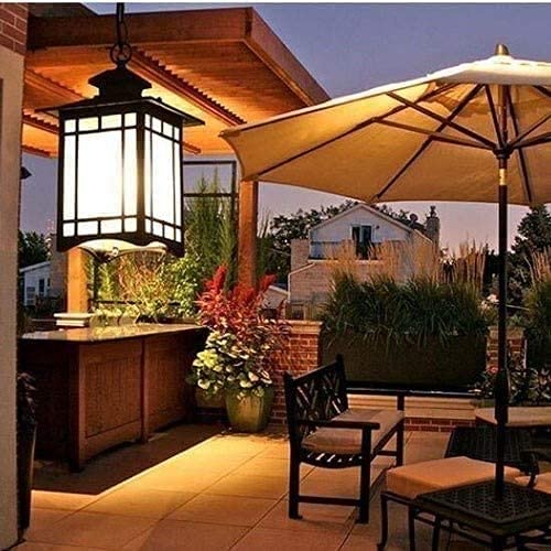 Plafonnier extérieur IP65 anti-humidité suspension E27 verre pour entrée