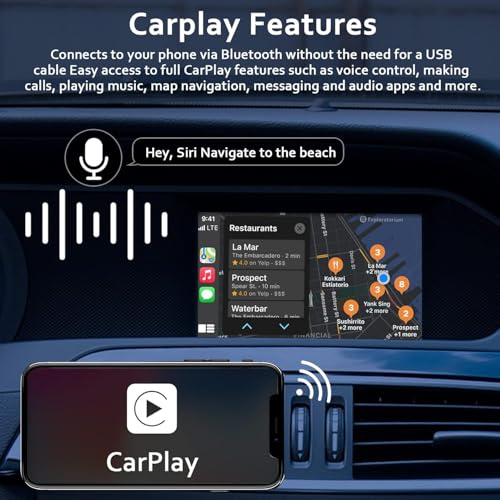 Image of CARABC Wireless Carplay Compatible with Apple Carplay & Android Auto, Accessories for Mercedes Benz A /B /C /E /CLA /GLA /GLK /ML /SLD with NTG4.5 System-Bluetooth, Mirroring, DVR & Camera Input Support