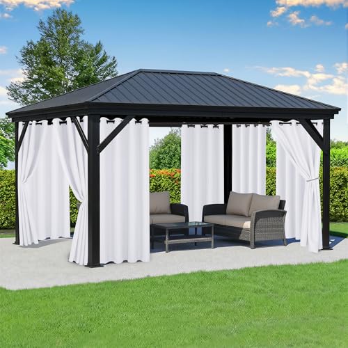RichSets White Outdoor Curtains 8 Panels