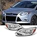 For 2012-2014 Ford Focus Left Driver + Right Passenger Replacement Head Lights Front Lamps Assembly Pair