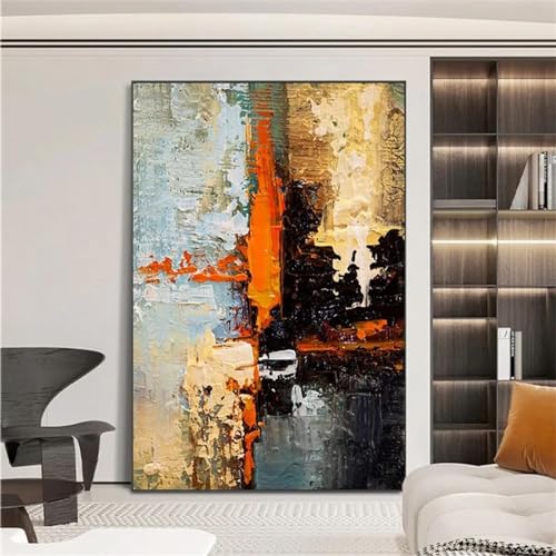 Toile art peinture à l'huile grand format pour créer un décor de salon moderne