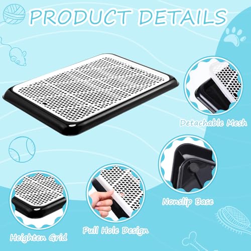 Image of Mifoci Dog Pee Pad Holder Potty Tray Portable Dog Litter Box Toilet Training for Indoor Outdoor Small Medium Large Pet Puppy(Black,25.59 x 18.9 Inches,1 Pcs)