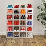 Clear Storage Box Womens Mens Shoe Display Box Plastic Foldable Stackable Shoe Container Clear Closet Shelf Organizer - 6 Pack - Image 2