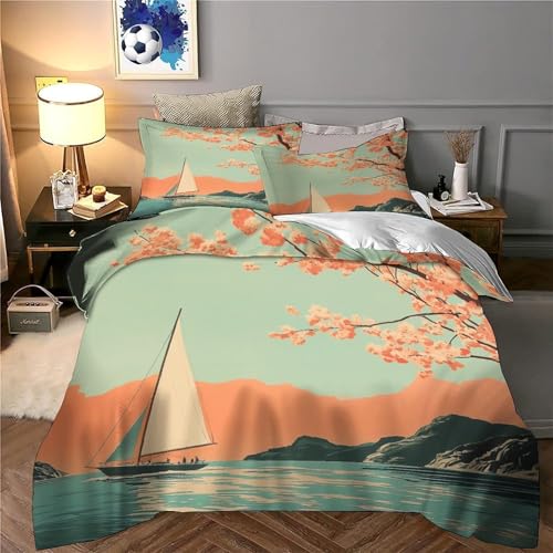 Parure de couette voilier microfibre lavable et inaltérable