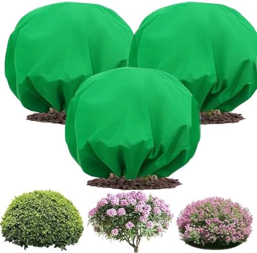 3 Pack Winter Plant Covers - Reusable Frost Protection Bags with Drawstring for Shrubs, Bushes & Outdoor Plants | Breathable Freeze-Proof Fabric (2.4m)