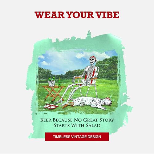 SEA DOG Vintage Graphic T-Shirt Garment Dyed 100% Ringspun Cotton, Relaxed Fit, Printed in USA, No Great Story Starts w Salad3