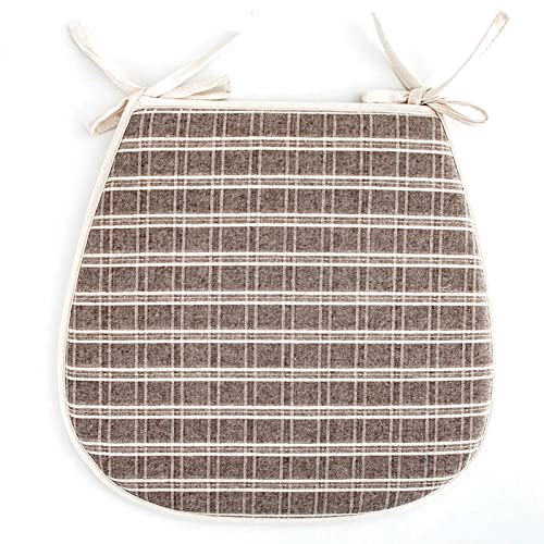 Coussins de chaise cuisine lot de 4 galette siège coton lin carreaux