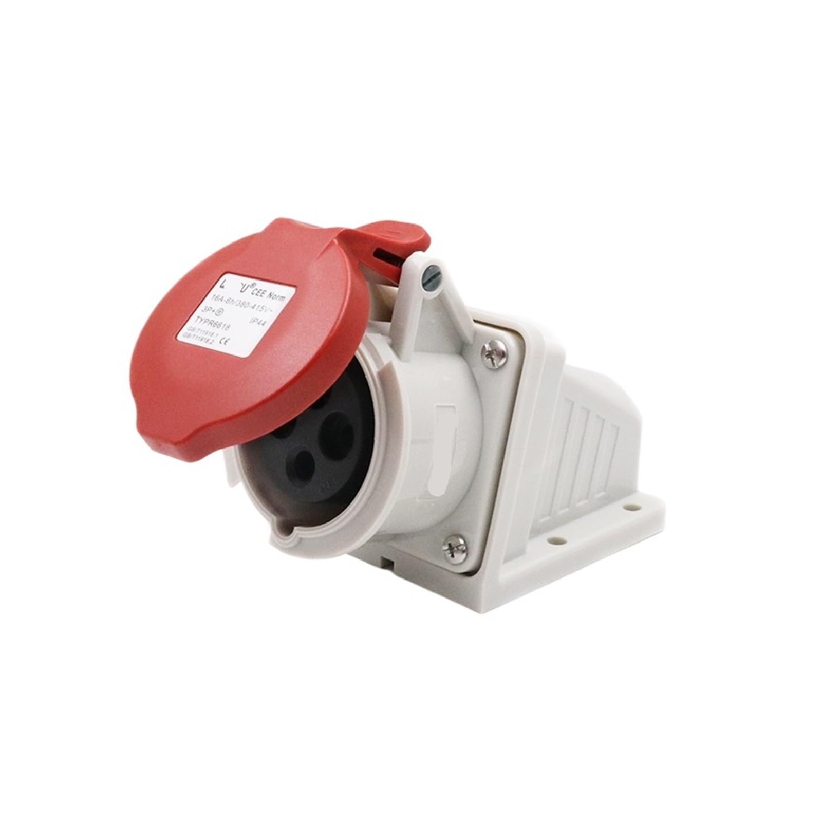 Industrie-Steckverbinder TYPR6618, montiert, 16 A, 4-adrig, dreiphasig, vieradrig, vieradrig