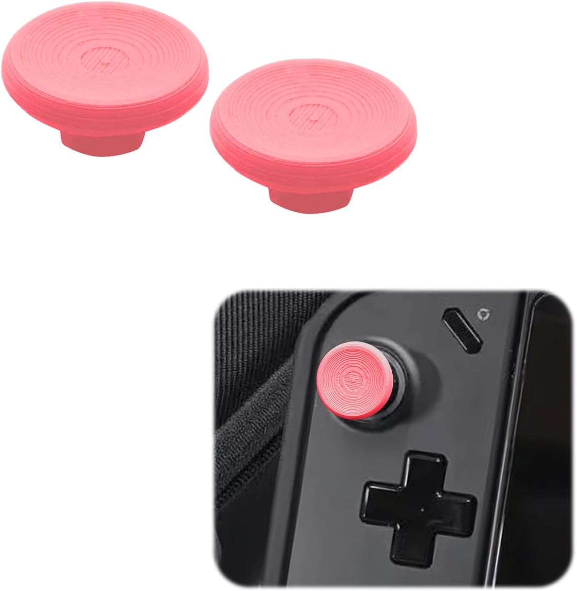 Joystick Caps Replacement Compatible with Lenovo Legion Go Controller, 3D Printed PLA Thumb Grip for Gaming (Pink)
