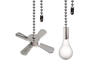 Dazzling Ceiling Fan Pull Chains with Decorative Bulb and Cord for Ambient...